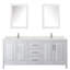 Ensemble de meuble-lavabo double 80 po avec dessus en quartz et miroir Daria-100481666-100481662-100502013