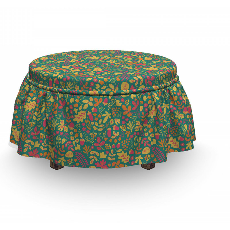 Housse pour repose-pieds elements de feuillage