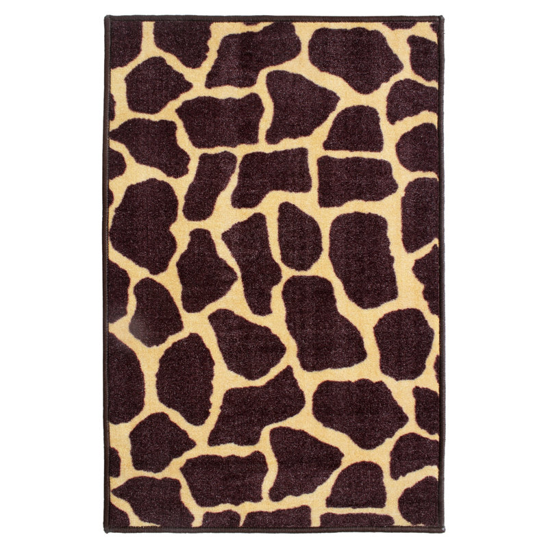Tapis d'intérieur / extérieur brun à imprimé animal, Rectangle 10 pi x 15 pi