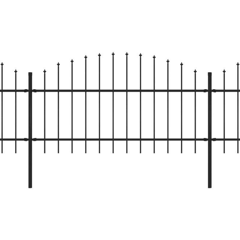 Myrobalan Black Metal Fence Panels, 49.21cm H x 200.79cm W x 1.96cm D