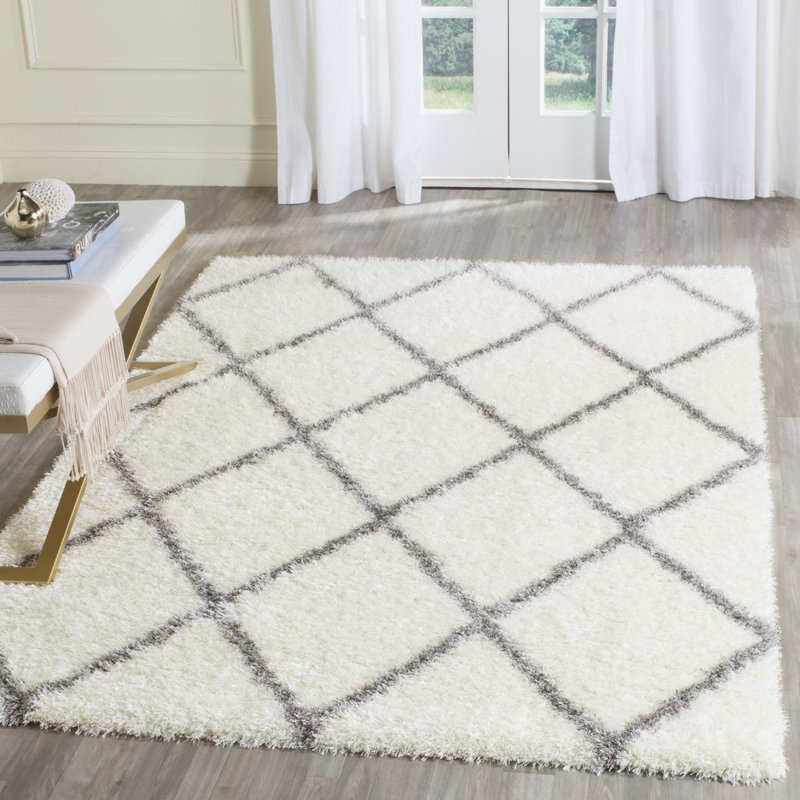 Amhold Shag Performance Geometric Rug, Rectangle 5'3" x 7'6"