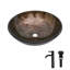 Lavabo de salle de bain en verre trempé avec robinet noir, bonde escamotable, ovale brun pour le décor des toilettes et des vestiaires