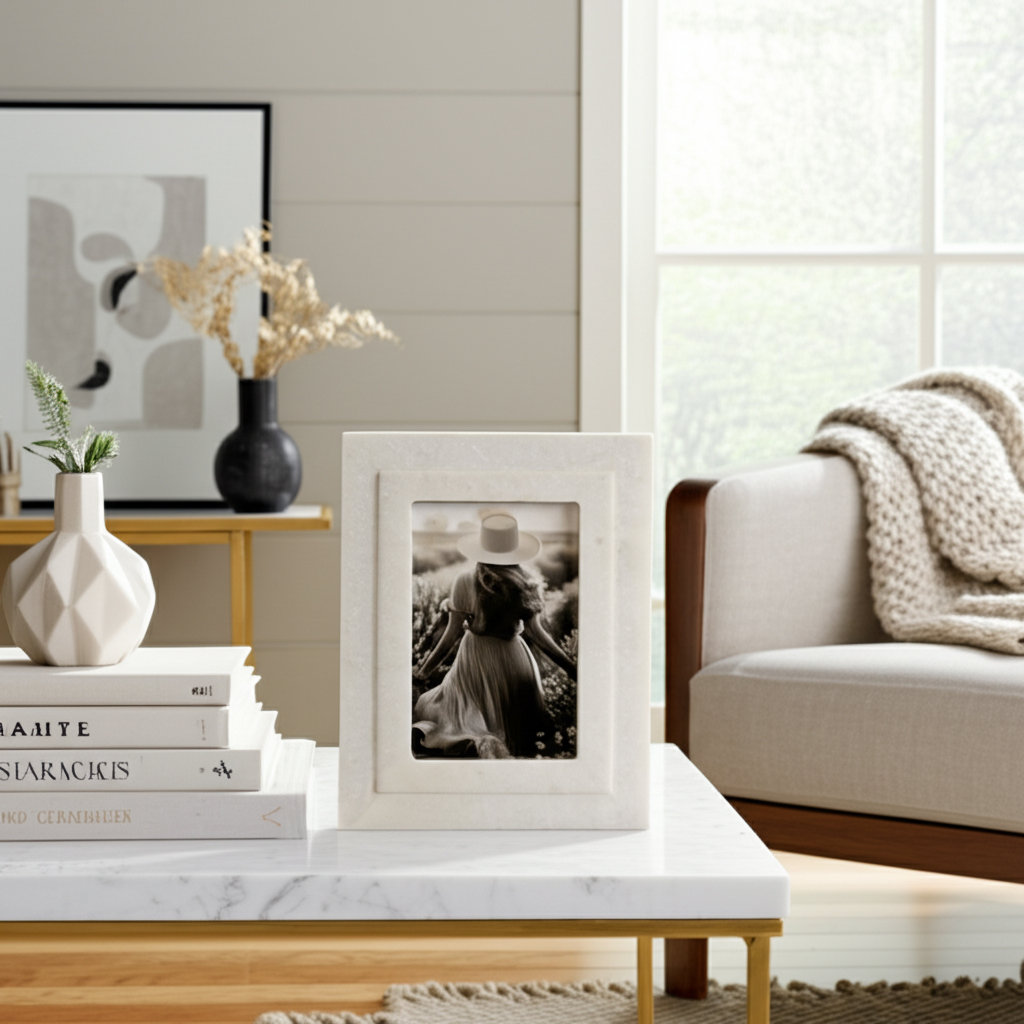 Marble Border Picture Frame, 4" W x 6" H