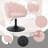 Dressing Table Chair, Stool With Backrest, Make-Up Chair, Flower Shape, Stool Height-Adjustable, Rotatable, Velvet, Metal-1541807798-1541807794