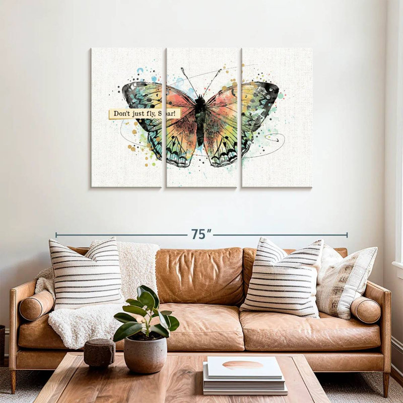 Papillons réfléchis I, H 36 po x l 57 po