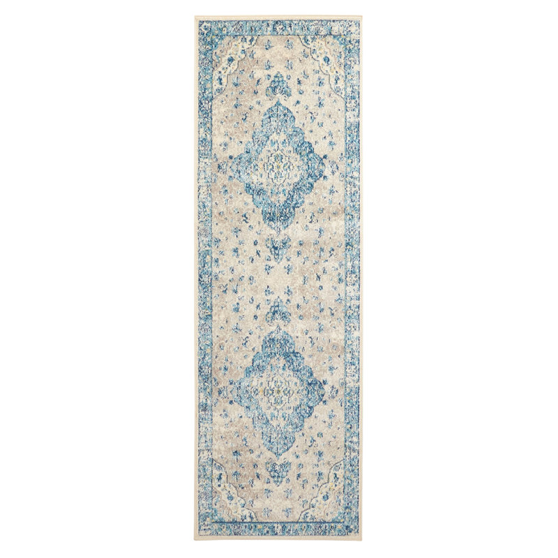 Daria Blue Rug 2'8" x 8'2", Runner 2'8" x 8'2"