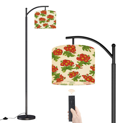 Lampe sur pied arc avec abat-jour réglable Primevère florale rouge jaune et jaune