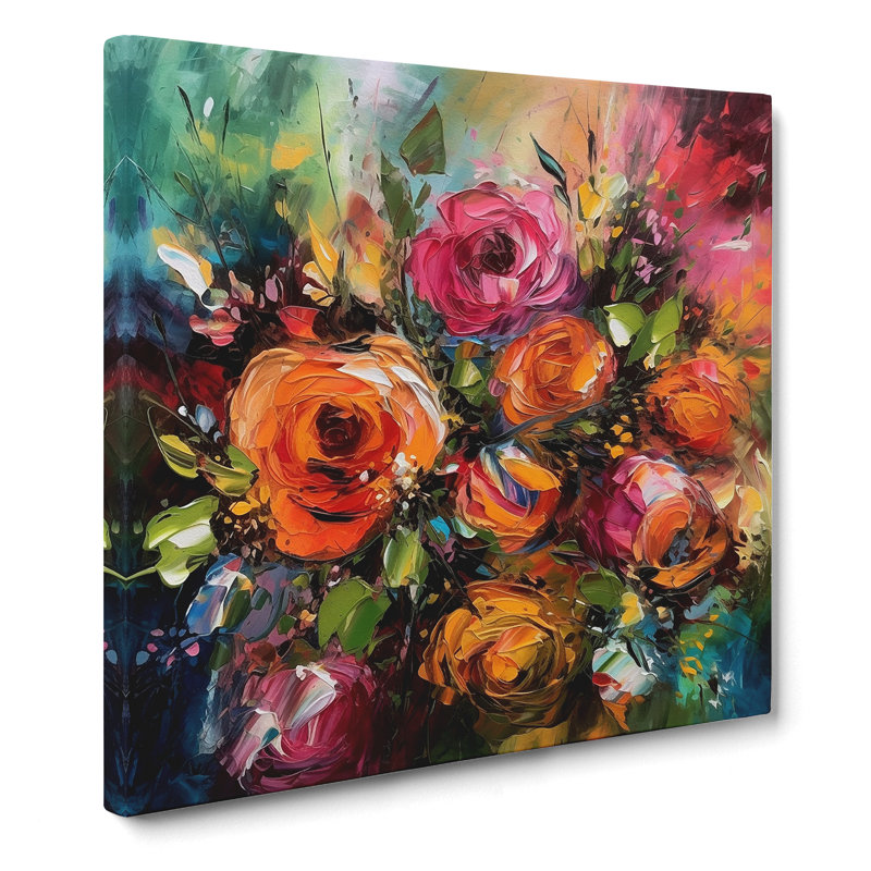 Floral Expressionism No.3 - Wrapped Canvas, 35cm H x 35cm W x 3cm D