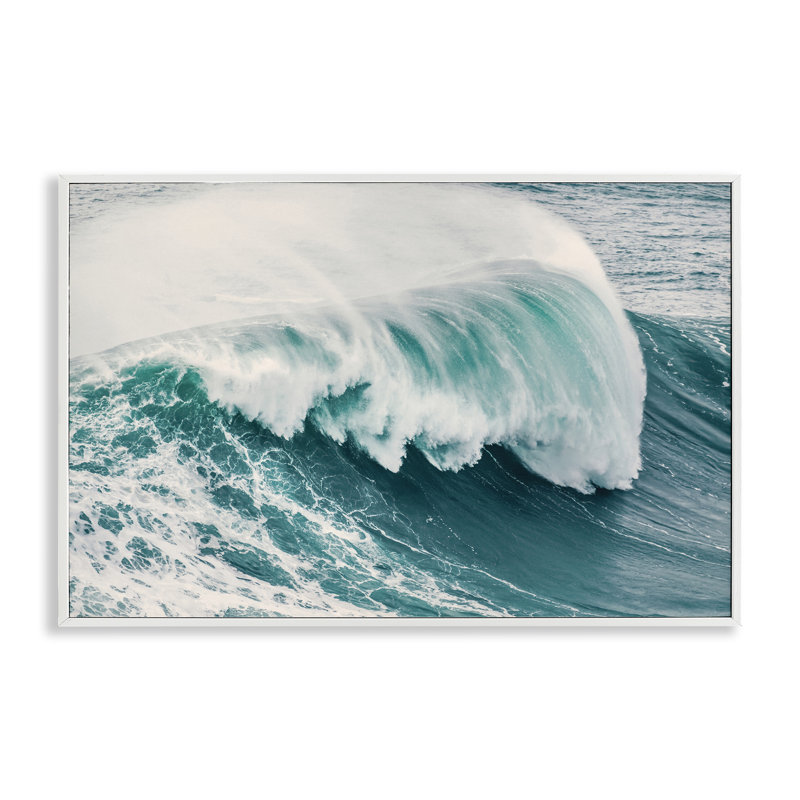 Grande estampe numérique par Nataly White, Giclée encadrée blanc bord de mer, H 12 po x l 18 po