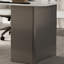 Blanc + pierre rectangulaire couleur café foncé + acier inoxydable + bois manufacturé avec bureau à 3 tiroirs-109315531