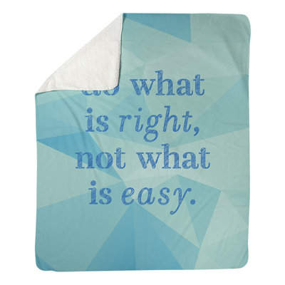 Faux pierre- "do what is right polaire couverture"