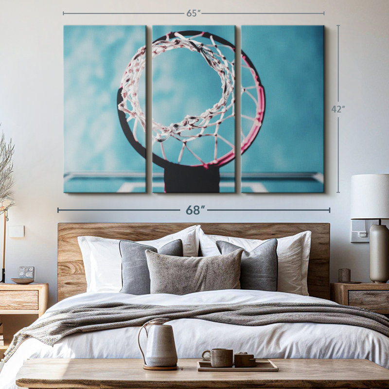 «Basketball Hoop», 3 pièces, H 42 po x l 65 po x P 1,25 po