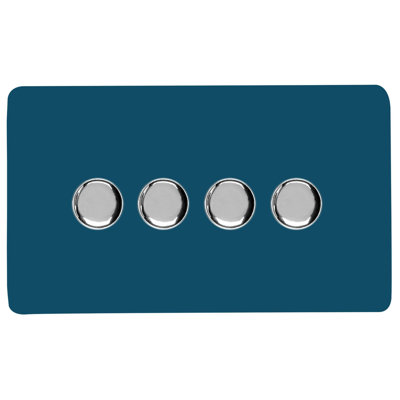 Trendi Switch 4 Gang 1 or 2 way 100w Rotary LED Dimmer Light Switch