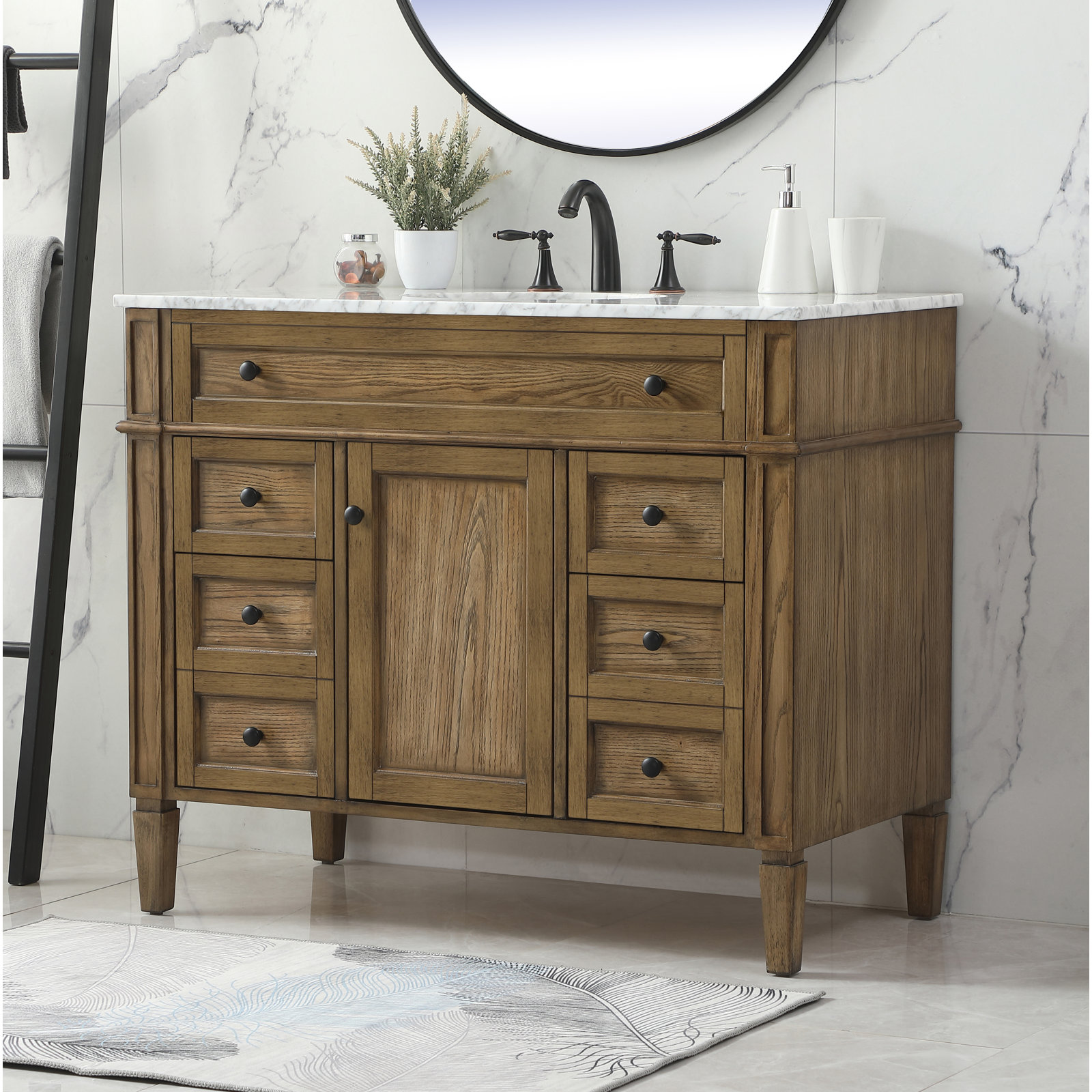 Rivers 42'' Single Bathroom Vanity, Driftwood