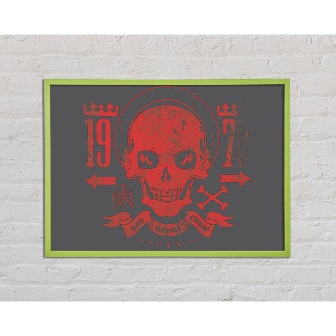 Aylward Retro Skull Red - Einzelner Bilderrahmen Kunstdrucke