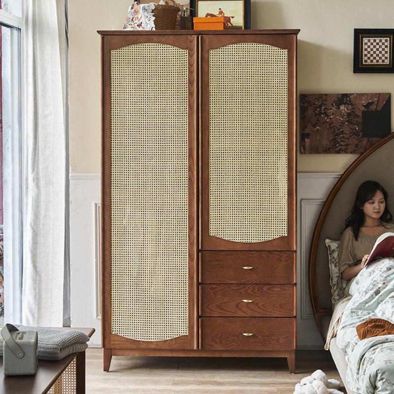 Retro and Simple Rattan Wardrobe