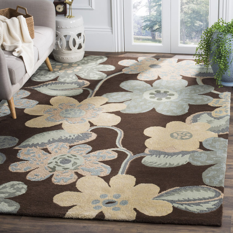 Mccullough Hand Tufted Wool Floral Rug