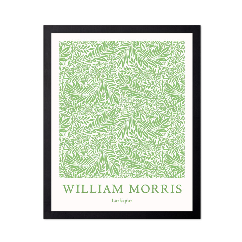 William Morris - Larkspur No8, 12"H x 16"W, Poster, Black Framed