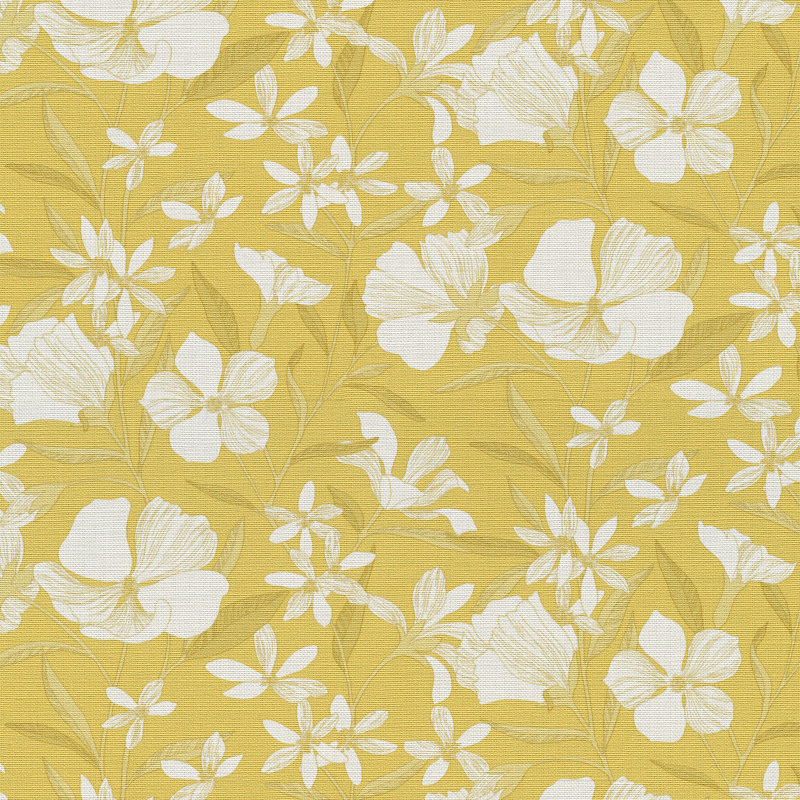 Floral Breeze Wallpaper, Yellow