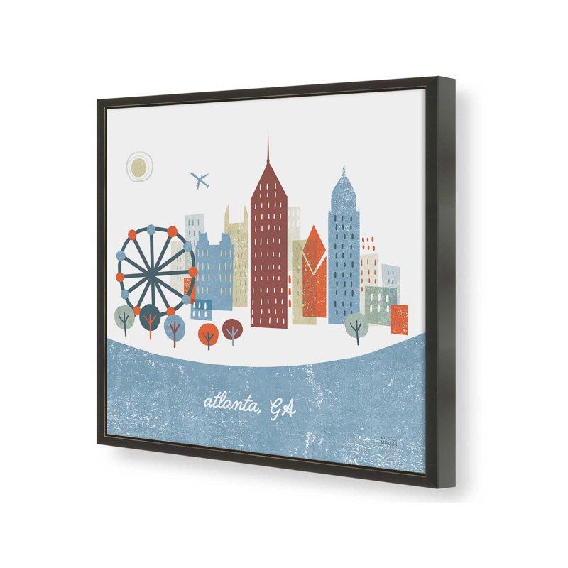 «Colorful Atlanta» par Michael Mullan, reproduction d'art, H 36 po x l 36 po, Black