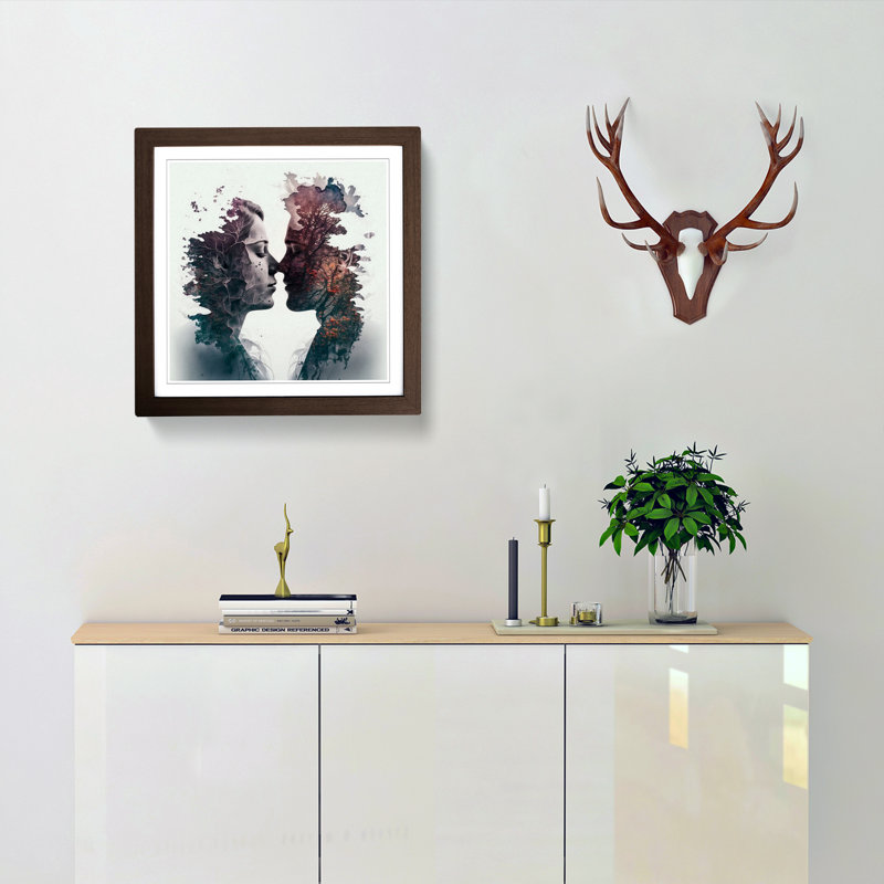 Lovers Double Exposure No.1 - Framed Print, Walnut