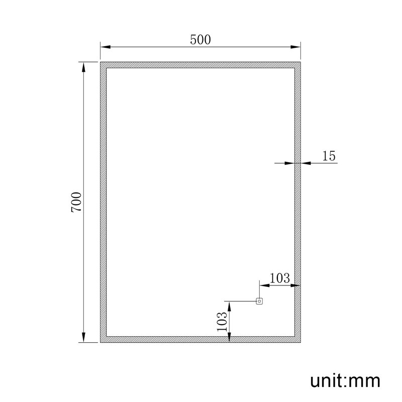 Rectangle Mirror, 70cm x 50cm