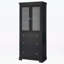 Grande armoire de salle de bain moderne avec 2 tablettes réglables, 3 tiroirs, portes en verre à fermeture en douceur