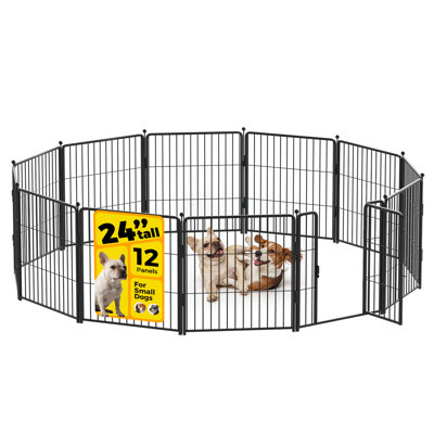 Parc pour chien Hearthfur 24 pouces 12 panneaux pour l'intérieur et l'extérieur