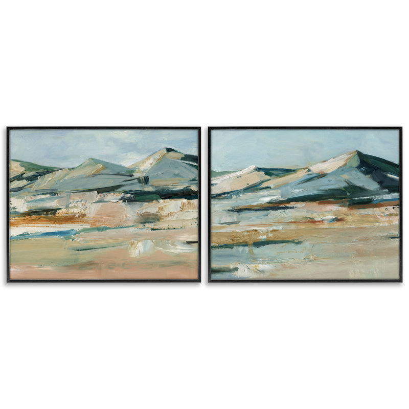  «Desert Mountain Impressions», ensemble de 2 giclées par Ethan Harper, H 16 po x l 20 po, Giclée encadrée noir minuit