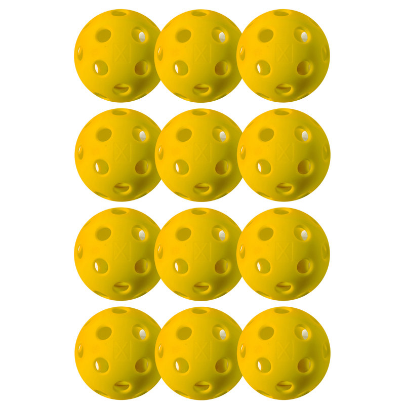 Pickleballs Franklin Sports X-26 - intérieur - paquet de 12 - Approuvé par les États-Unis - jaune