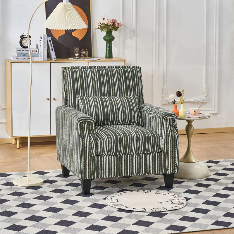 Fauteuil rembourré Nailhead, Vert