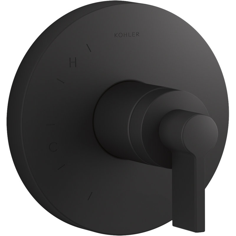Components Rite-Temp Shower Valve Trim with Lever Handle, Matte Black