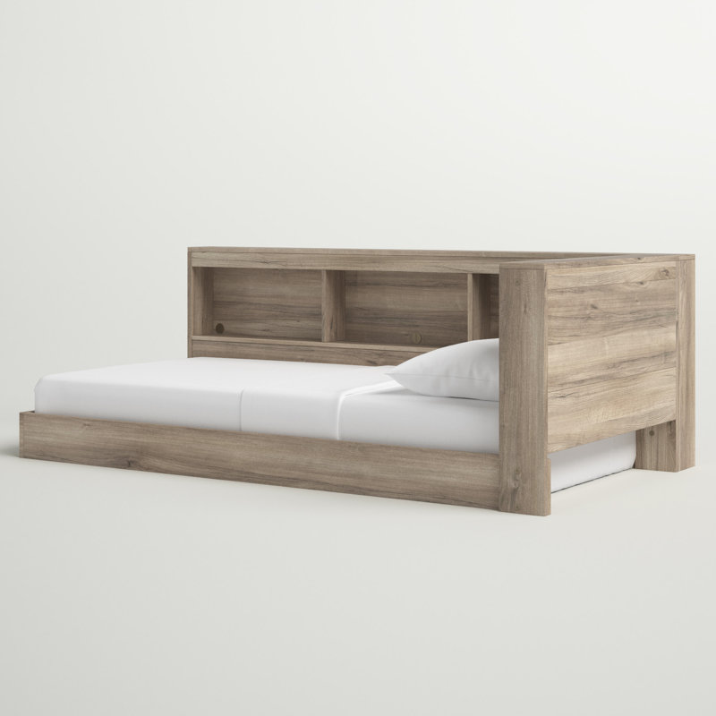 Teddy Bed with Bookcase, Twin, Natural