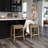 Maven Lane Sophia Wooden Backless Stool with Faux Leather Upholstery-112251013-112251009