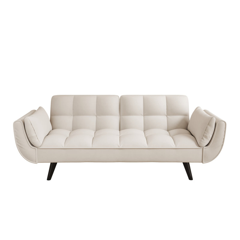 Minimalist 74-Inch Tufted Convertible Multifunctional Sofa Bed, Compact Living Room & Bedroom Leisure Sofa for Small Spaces
