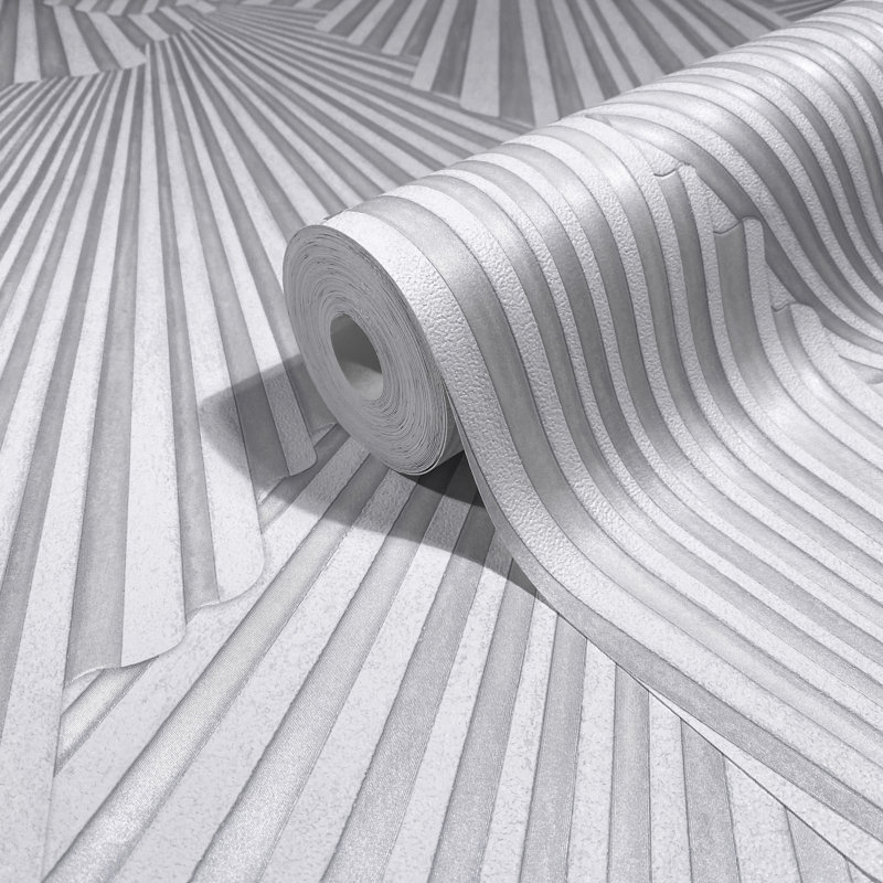 Papier peint géométrique blanc cassé Lumiere