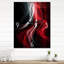 Horloge murale surdimensionnée rouge et noire abstraite VI - Modern Waves-1240166888