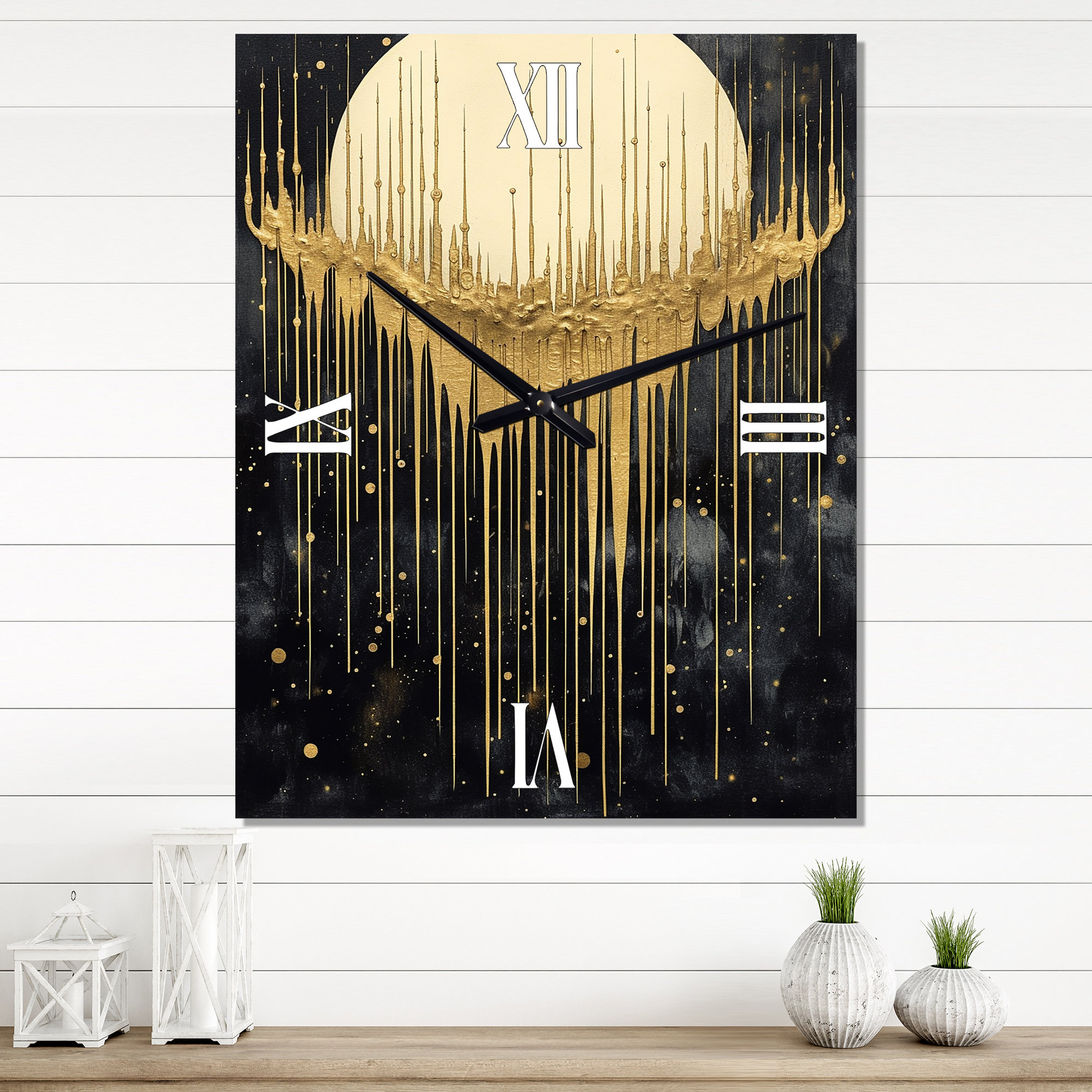 Latitude Run® Gold Sun Abstractions II - Abstract Very Wall Clocks ...