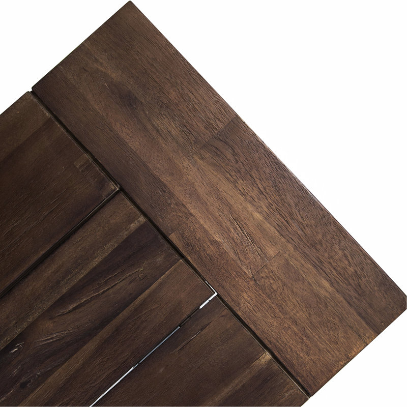 Lot de 2 bancs d'extérieur en bois, style industriel moderne, résistants aux intempéries, assise à lattes, 160 cm L x 38,3 cm P x 44,5 cm H.