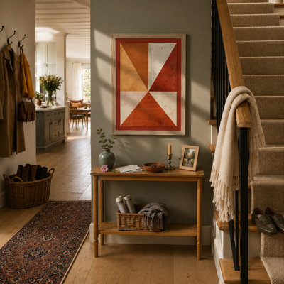 Pinwheel in Rust Geometric - Framed Print