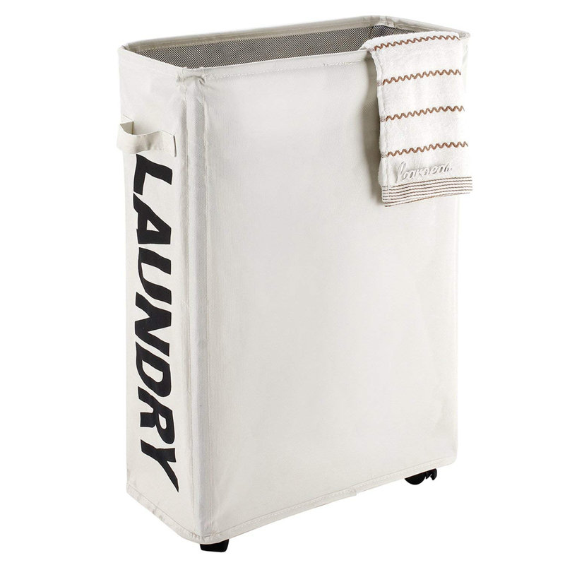 Panier à linge, Blanc crémeux, H 22,8 po x l 15,4 po x P 7,3 po