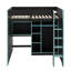 Lit mezzanine de jeu complet complet avec bureau, plusieurs supports de rangement et des lits à DEL personnalisables, lit mezzanine de jeu en bois avec armoire de rangement et échelle d'accès-52526997