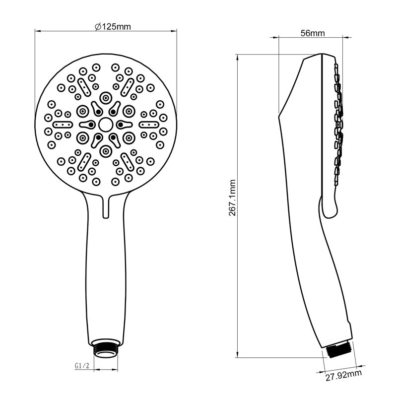 Handheld Shower Head 1.75 GPM GPM, Matte Black