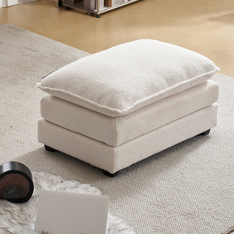 Double Layer Cushion Ottoman For Sofas, White