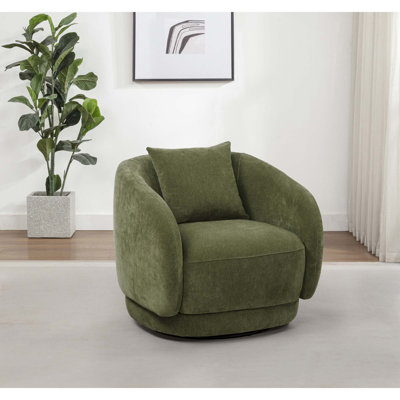 Fauteuil d'appoint pivotant en chenille avec sièges profonds