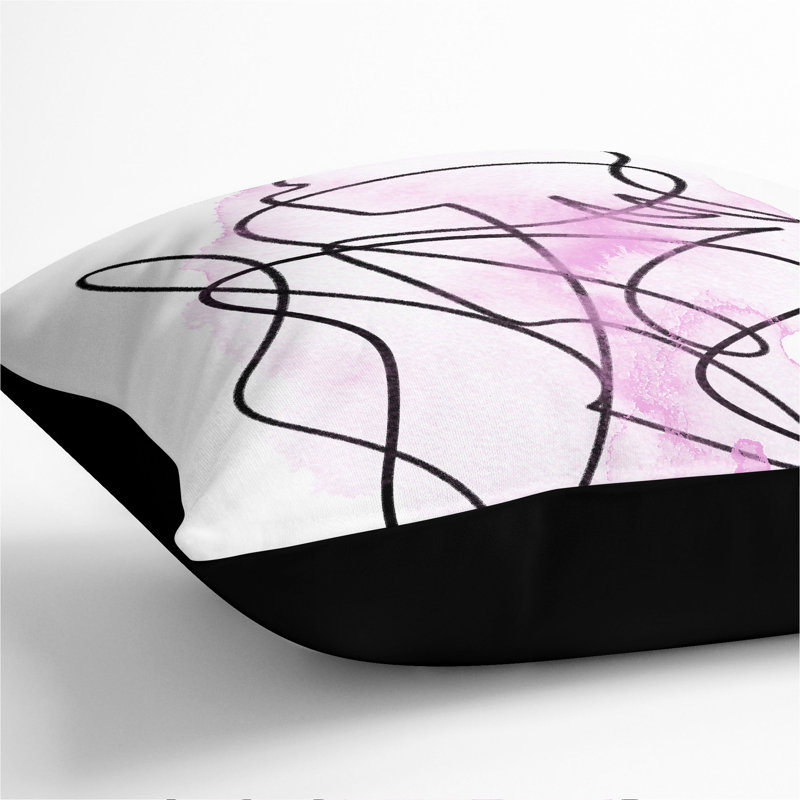 Femal Form Purple Scatter Cushion, Black, 40cm H x 40cm W x 15cm D