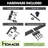Black Top Mount T-Shape Design Double Track Bypass Three Door Barn Door Hardware Kit (Door Not Included)-66802119