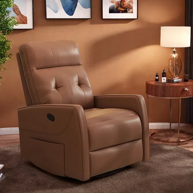 Simple fashion sofa rotary lazy home recliner, Brown