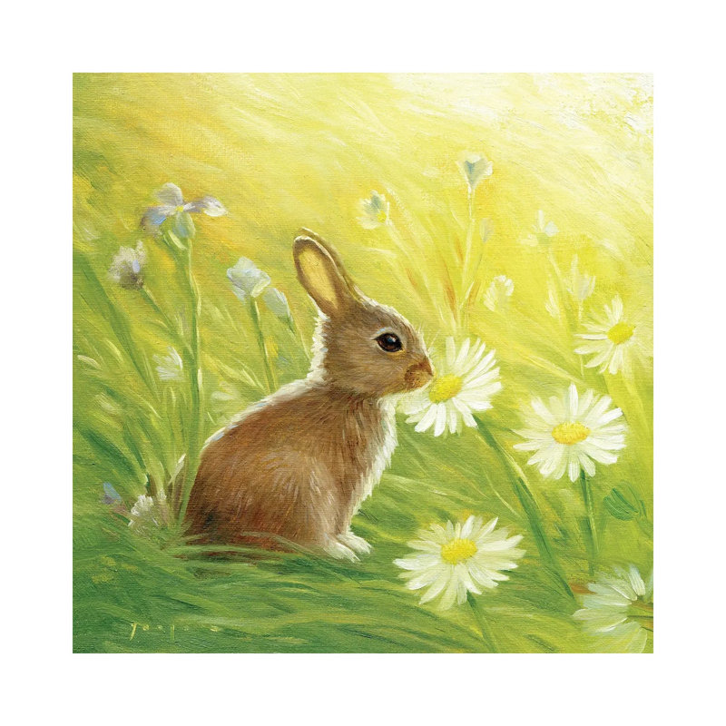 Isabella And The Flowers by David Joaquin - Gallery-Wrapped Canvas Giclée on Canvas, 30.48 cm H x 30.48 cm W, Canvas