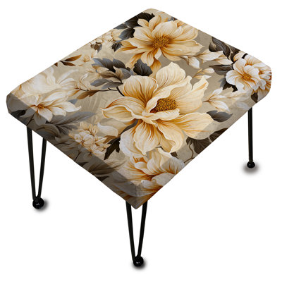 Antique Autumn Floral Elegance III - Floral Rectangle Ottoman